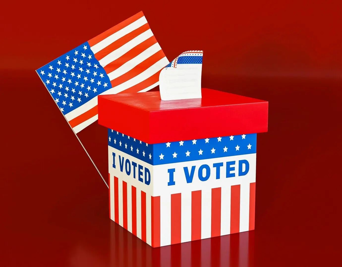 Концепция выборов в США с американским флагом